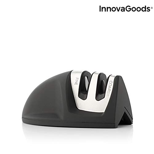 InnovaGoods Kitchen Cookware Afilador de Cuchillos Compacto, ABS, tungsterno, Acero y cerámica