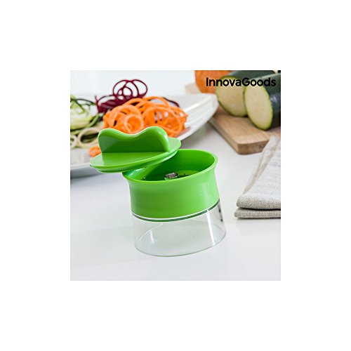 InnovaGoods Spiralicer Cortador de Verduras en Espiral Mini, ABS, Verde, 8x8x9 cm