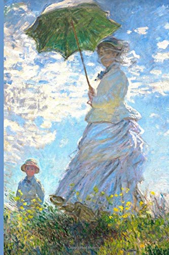 InspirationzStore Notebooks: Claude Monet famous art cover Woman with a Parasol Discreet Internet Password Book Organizer A5 Notebook Logbook, website login details keeper Online Accounts manager