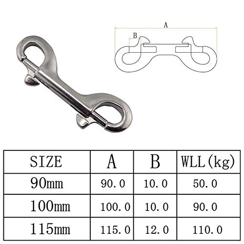 Instalación flexible y conveniente 5PCS doble composición del equipo de submarinismo del perno de resorte de acero inoxidable 316 de servicio pesado de 90 mm 100 mm 115 mm Longitud de doble composició