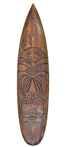 Interlifestyle Tiki Tabla de Surf 100cm Im Hawai Maui Style Tabla de Surf Letrero Isla de Pascua