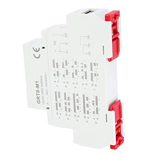 Interruptor de Relé de Retardo de Tiempo AC 220V GRT8-M1 Montaje en Carril DIN Multifuncional 10 Funciones Indicadores LED para Equipos Industriales