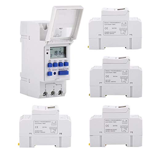 Interruptor de temporizador programable digital de riel DIN Semanal 7 días Pantalla LCD Relé electrónico programable(AC110V)