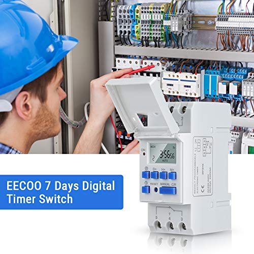 Interruptor de temporizador programable digital de riel DIN Semanal 7 días Pantalla LCD Relé electrónico programable(AC220V)