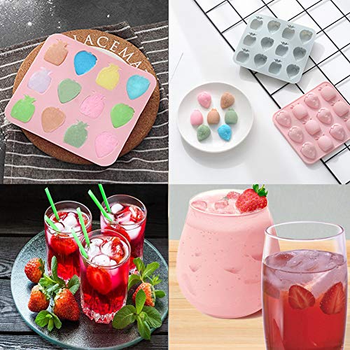 INTVN Moldes Caramelo Silicona Ice Cube Bandejas para Hacer Velas Galletas Chocolate Hielo Moldes Piña Fresa 2 Piezas