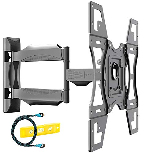 Invision Soporte TV de Pared para 26 a 60 Pulgadas Pantallas - Inclinación, Giratoria y Extensión - Brazo Único Ultra Fuerte - Máx. VESA 400x400mm - Capacidad de Carga Máxima 40kg (HDTV-L)