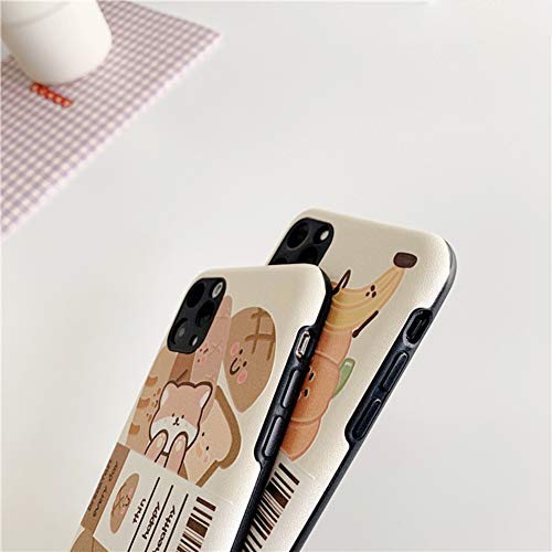 IPLUS - Carcasa de silicona para iPhone 11 Pro Max, diseño de impresión de pan en relieve, suave silicona TPU