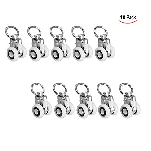 iPobie 10 pcs Doble Rueda de Polea de Carril de Metal, Polea para Pista de Cortina, silencioso