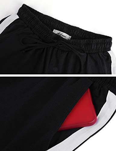 Irevial Pantalones niños de 100% algodón, Pantalones de Chándal para Niños de Cintura elástica con cordón,Pantalón Largo Deportivo con Bolsillos, para Cole/Correr/en casa，Negro，14 años