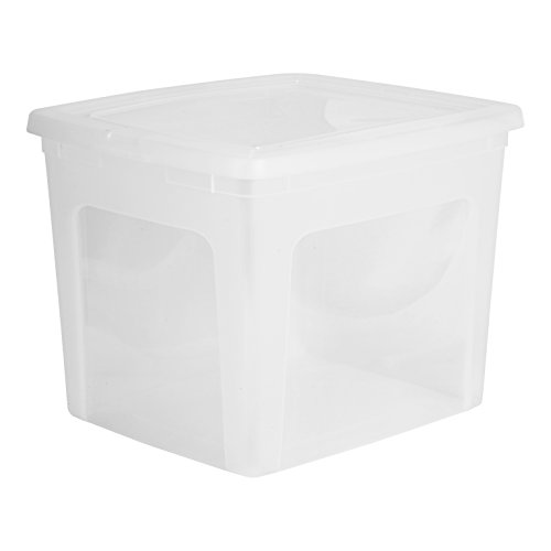 Iris Ohyama Modular Clear Box, Lote de 3 Cajas de Almacenamiento con Tapa Modulclebox Mcb 30 Plástico, Transparente, 30 L, 39,5 X 34 X 30,5 Cm, 30L