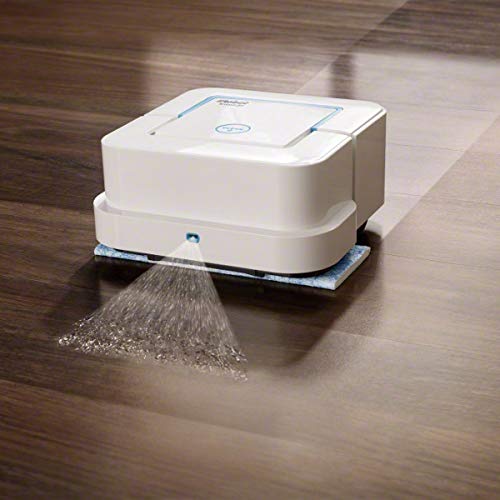 iRobot Braava jet 250 Robot friegasuelos con pulverizador de chorro a presión, 3 en 1: limpieza y mojado, mejor para cuartos de baño y cocinas, funciona con paños de uso único y paños lavables