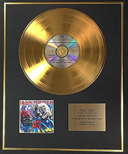 Iron Maiden – Edición limitada de 24 quilates de oro disco – Número de la bestia