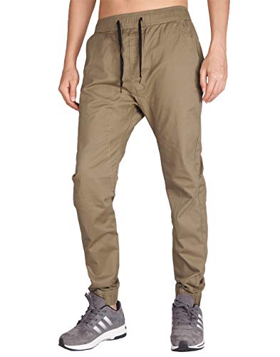 ITALY MORN Pantalón para Hombre Casual Chino Jogging Algodón (XS, Madera Caqui)