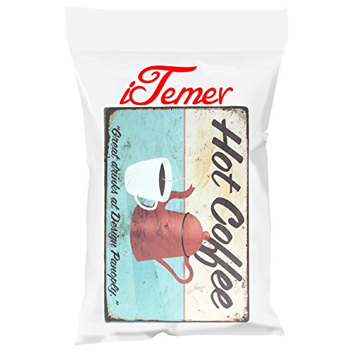 iTemer Tin Sign taza de café (caliente Metal Sign Retro de oficina en casa Bar tienda de café lata Crafts