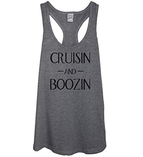 It's Your Day Clothing Cruisin and Boozin - Camiseta de Tirantes, diseño de Barco - Gris - X-Large