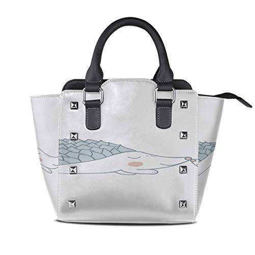 IUBBKI Woman S Weekender Bag Erizo Madre Niño Bolsos con asa personalizada Pu Cuero Remache Portátil Impresión de moda Impermeable con