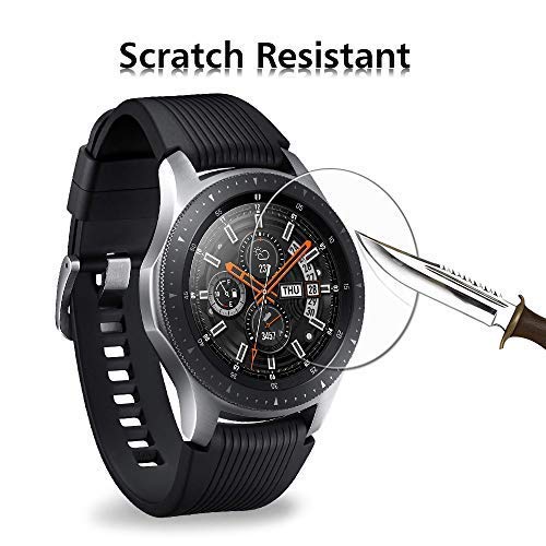ivoler [4 Unidades] Protector de Pantalla para Samsung Galaxy Watch 46mm / Samsung Gear S3 Frontier / S3 Classic, Cristal Vidrio Templado Premium [Dureza 9H] [Anti-Arañazos] [Sin Burbujas]