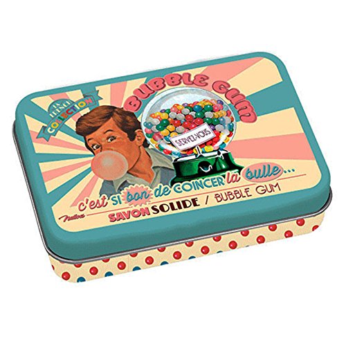 Jabon de Marsella + Caja Metalica Vintage Aroma CHICLE FRESA BUBBLE GUM 100gr 611240 7101