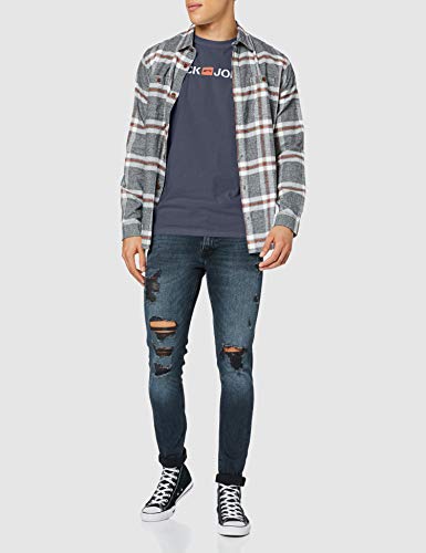 Jack & Jones Jjecorp Logo tee SS Crew Neck Noos Camiseta, Azul (Navy Blazer Detail: Slim Fit), Large para Hombre