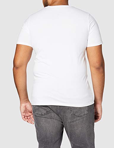 Jack & Jones Jjecorp Logo tee SS Crew Neck Noos Camiseta, Blanco (White Detail: Slim Fit), Small para Hombre