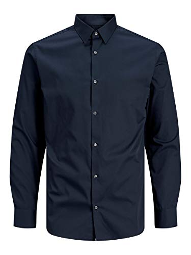 Jack & Jones Jprnon Iron Shirt L/s Noos Camisa, Azul (Navy Blazer Fit:Slim Fit), Medium para Hombre