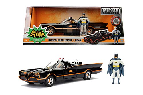 Jada- Batmóvil Coche Metal 1966 Classic Serie TV con Figura 1:24 coleccionismo, Color negro (253215001)