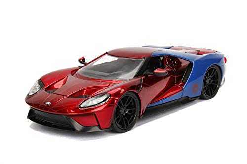 Jada Coche FORD GT 2017 1:24 con figura Spider Man 1/24 DIE CAST Marvel, rojo/azul (Jada Toys 99725)