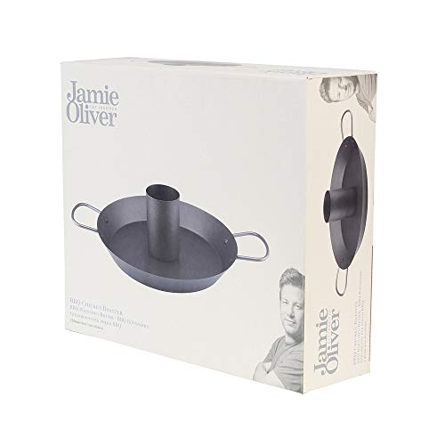 Jamie Oliver 552608 Get Inspired antiadherente 30 cm, acero inoxidable, negro, tostador de pollo para barbacoa, individual