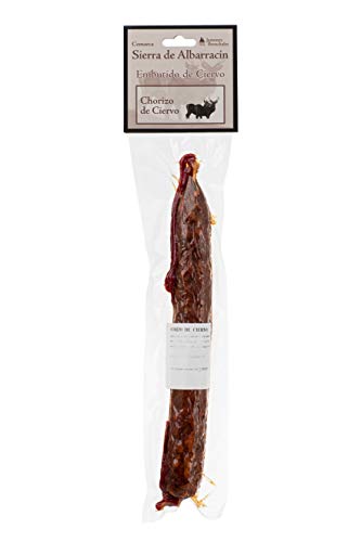 Jamones Bronchales - Chorizo Cular de Ciervo Elaborado Artesanalmente y de Curación Natural en el Secadero más Alto de España, en la Sierra de Albarracín - 300gr aprox - Curación mínima 3 Meses