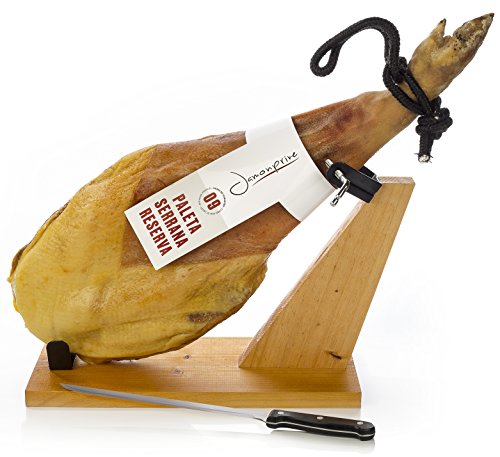 Jamonprive - Paleta Serrana Reserva Qualitas (Jamón Serrano Curado) + Jamonero kit 4.5 - 5 Kg - Paletilla