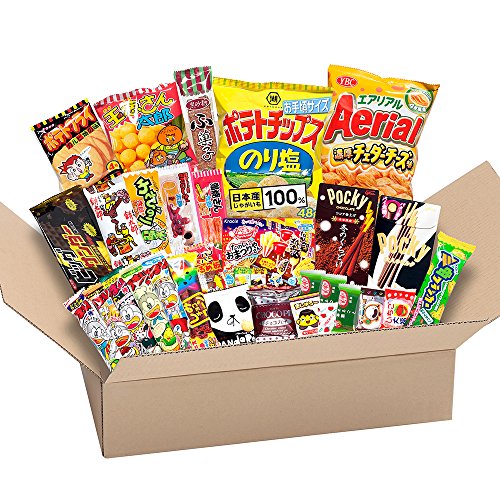 Japonés valioso partido Snack BOX popular conjunto Dagashi Japón Aerial chocolate Pocky Matcha con AKIBA KING Sticker