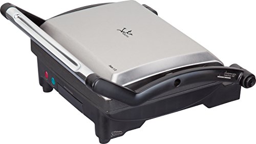 Jata GR494N Grill de Asar Doble, Acero Inoxidable, con Placa Superior Basculante, 1800 W, Plancha, Gris/Negro