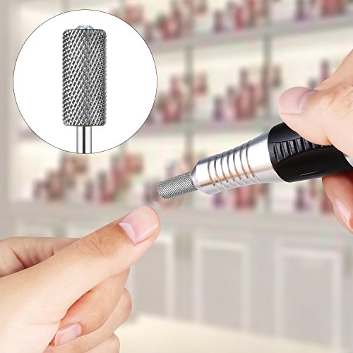 JCMaster Broca Cilíndrica de Carburo de Tungsteno Profesional Para Manicura Pedicura y Callosidades – Fresa Prémium Para Torno de Uñas - Decorado con Cristal - M