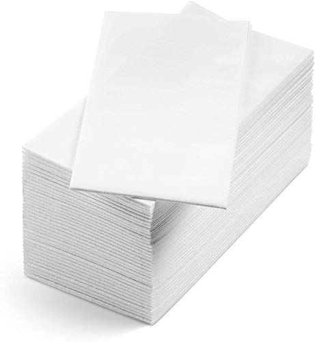 JEBBLAS Decoración Toalla desechable Toalla de Lino Servilleta de Cena | Papel Toallas de Mano para Bodas Restaurante Fiestas en la Cocina | 30 cm x 43 cm Paquete de 100（Blanco）