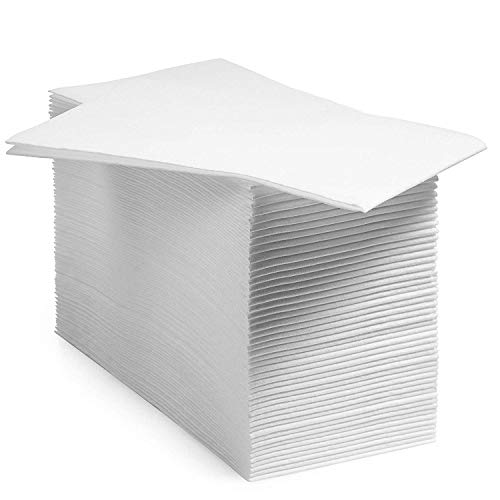 JEBBLAS Decoración Toalla desechable Toalla de Lino Servilleta de Cena | Papel Toallas de Mano para Bodas Restaurante Fiestas en la Cocina | 30 cm x 43 cm Paquete de 100（Blanco）