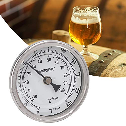 Jeffergarden Thermometer 1/2"NPT Acero inoxidable Termómetro de olla Metal Dial Termómetro Herramienta de cocina Accesorio para elaborar cerveza