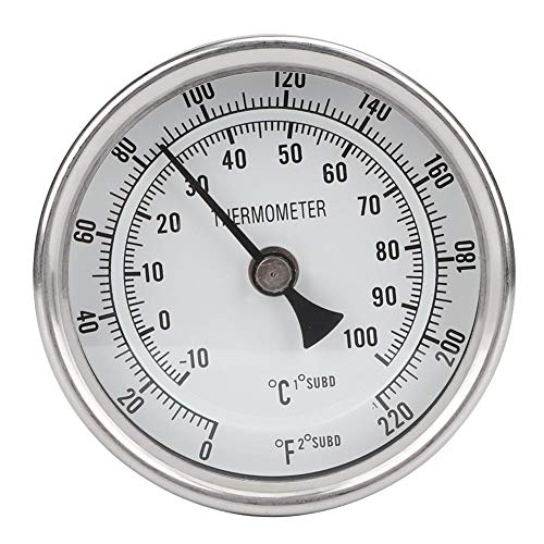 Jeffergarden Thermometer 1/2"NPT Acero inoxidable Termómetro de olla Metal Dial Termómetro Herramienta de cocina Accesorio para elaborar cerveza