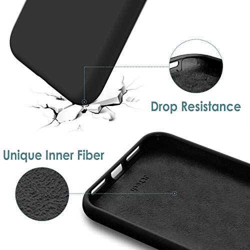 JETech Funda de Silicona compatible iPhone 8/7/SE 2020, 4,7", Sedoso-Tacto Suave, Cubierta a Prueba de Golpes con Forro de Microfibra, Negro