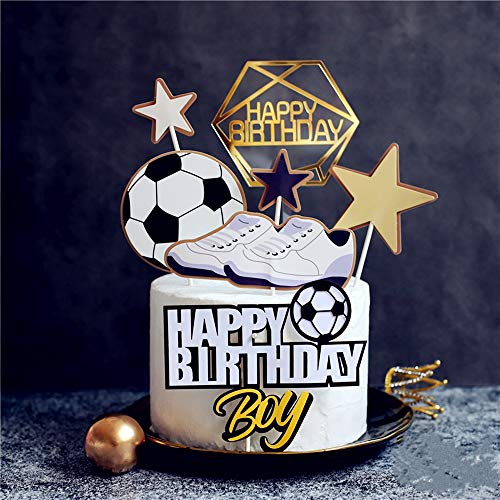 JeVenis Football Cake Topper Football Birthday Cake Decoration para niño Football Cake Topper Sport Cake Decoration