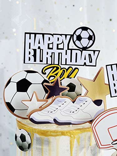 JeVenis Football Cake Topper Football Birthday Cake Decoration para niño Football Cake Topper Sport Cake Decoration