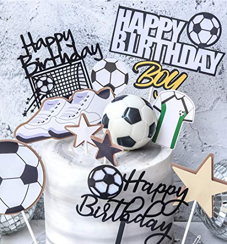 JeVenis Football Cake Topper Football Birthday Cake Decoration para niño Football Cake Topper Sport Cake Decoration