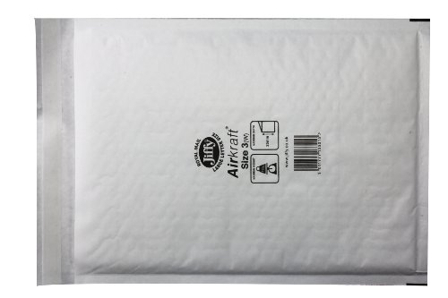 Jiffy Airkraft - Sobres (ligeros, con burbujas en el interior, para papel A3, 50 unidades, tamaño 7, 340 x 445 mm), color blanco