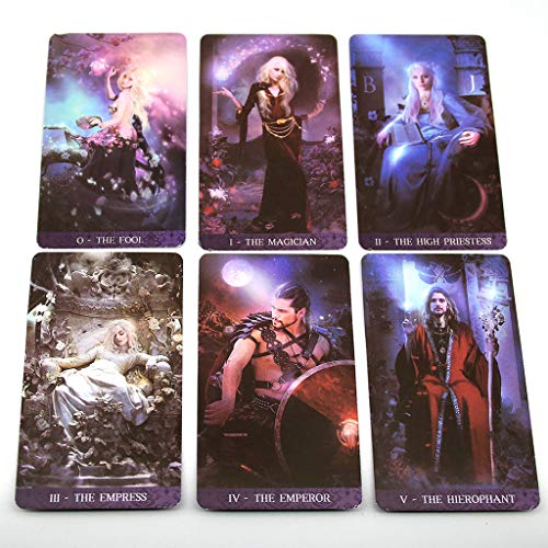 jiheousty 78 Cards Deck Tarot De La Nuit Full English Family Party Juego de Mesa Oracle Cards