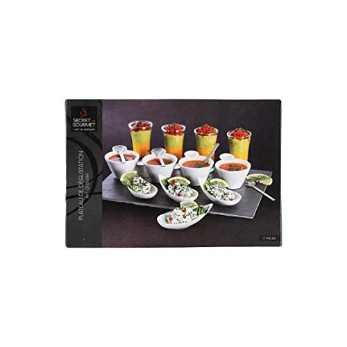 JJA JJ101973 - Juego de Bandeja y recipientes para Aperitivos (17 Piezas)