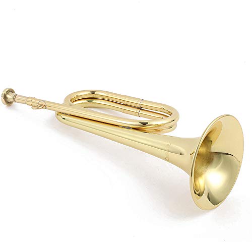 JJmooer 310mm Cobre Bugle Trompeta de latón retro Instrumento musical práctico exquisito para la práctica de los estudiantes de la escuela