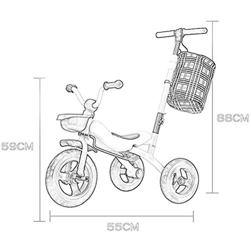 JJSFJH Correpasillos Triciclos Kids' Niños multifunción bicicletas for niños Naranja triciclo con ruedas de caucho, 2-6 Año rosa de la muchacha al aire libre Antiguo triciclo plegable rápida de almace