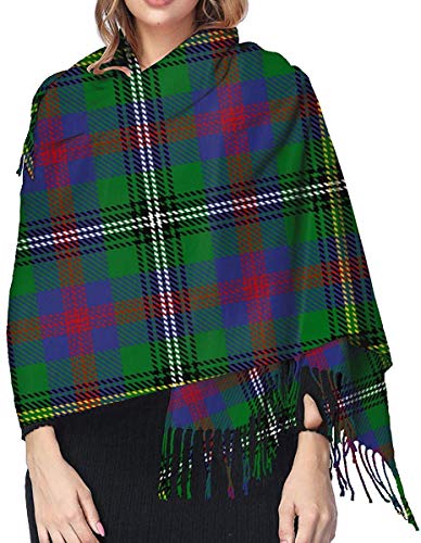 JJsister Bufandas de Mujer, Winter Warm Wrap Shawl Clan Thompson Tartan Print Scarves Blanket Scarf For Women Men