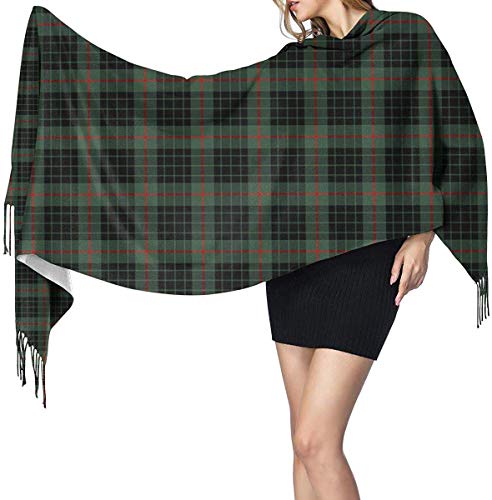 JJsister Bufandas de Mujer,Bufanda Chales para Mujer, Winter Warm Wrap Shawl Clan Henderson Bright Green Scottish Tartan Print Scarves Blanket Scarf For Women Men