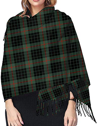 JJsister Bufandas de Mujer,Bufanda Chales para Mujer, Winter Warm Wrap Shawl Clan Henderson Bright Green Scottish Tartan Print Scarves Blanket Scarf For Women Men