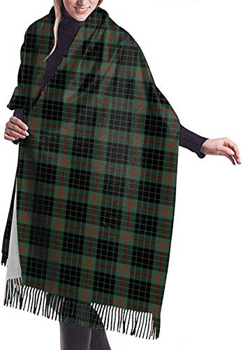 JJsister Bufandas de Mujer,Bufanda Chales para Mujer, Winter Warm Wrap Shawl Clan Henderson Bright Green Scottish Tartan Print Scarves Blanket Scarf For Women Men